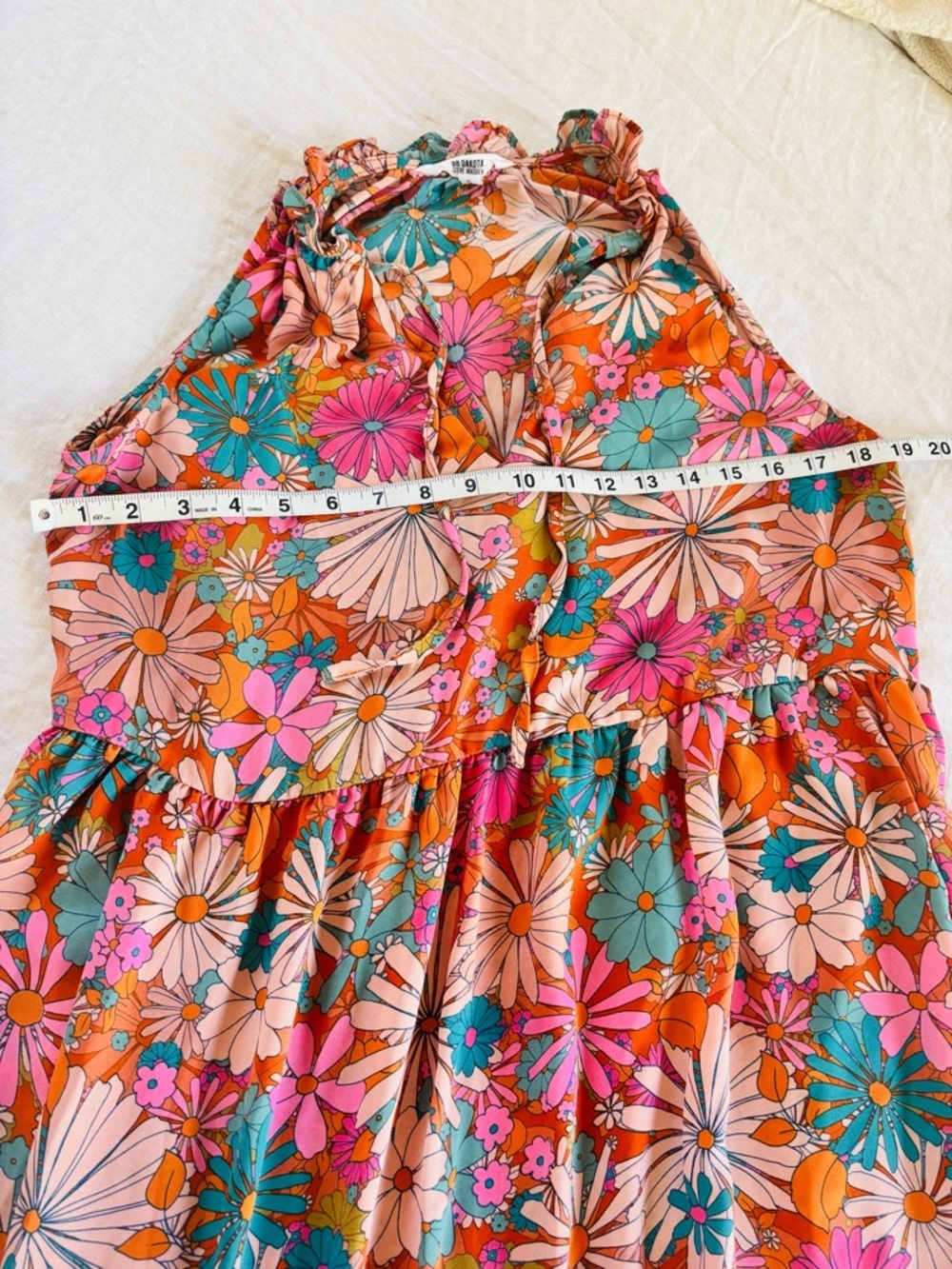 BB Dakota Floral Halter Maxi Dress in Coral Pink size S - Picture 8 of 11